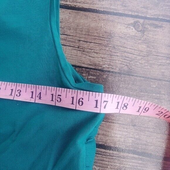 Ann Taylor teal  Sleeveless Ruffle flutter Tank Top Size M EUC - Picture 6 of 6